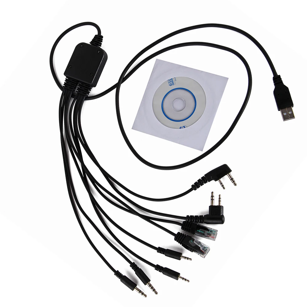 

For YAESU BAOFENG UV-5R for Kenwood New 8 in 1 USB Programming Cable Two Way Radio Moto IC Retevis Walkie Talkie Accessories