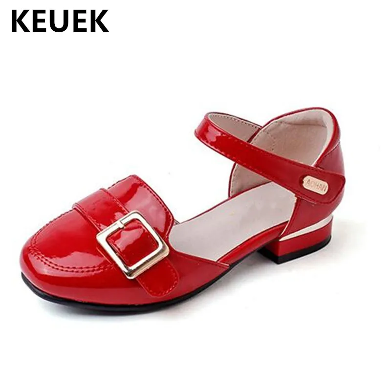 New Children Dance Shoes Girls PU Leather High heeled Princess