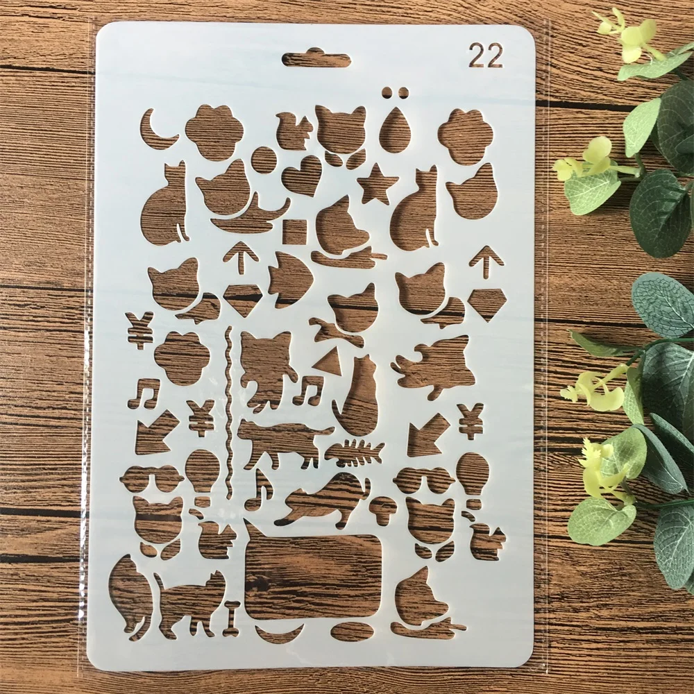 

26cm Animals Cat Fox DIY Craft Layering Stencils Painting Scrapbooking Stamping Embossing Album Paper Card Template
