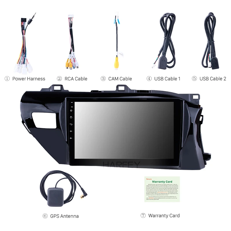 Sale Harfey 10.1" 2din Android 8.1 Car GPS Radio for Toyota Hilux Right Hand Drive 2016 2017 2018 Head unit Mirror Link 3G bluetooth 3