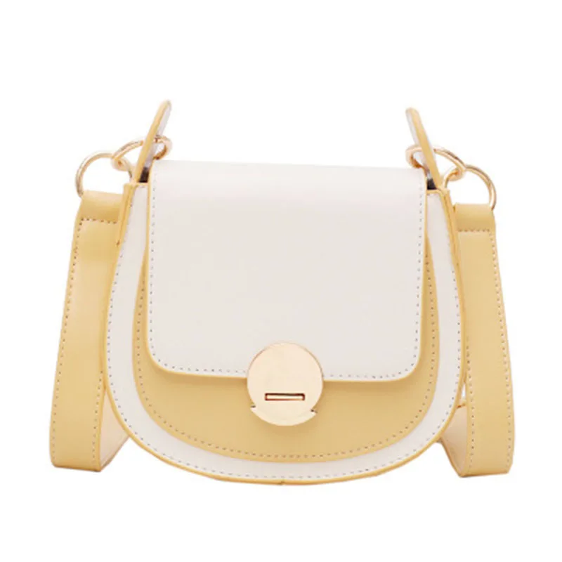 

Female bag 2019 new texture lock ring single shoulder slanting wide shoulder saddle bag fashion simple retro handbag