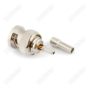 

50Pcs BNC Male Plug Window Straight Crimp for RG174 RG316 RG179 Cable Connector