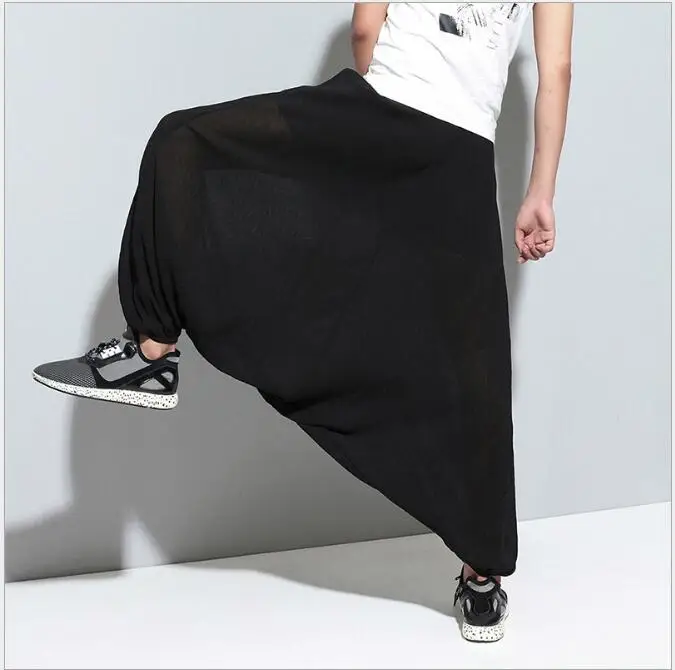 New style chiffon crotch harem pants men's personality hipster men loose nine-point pants