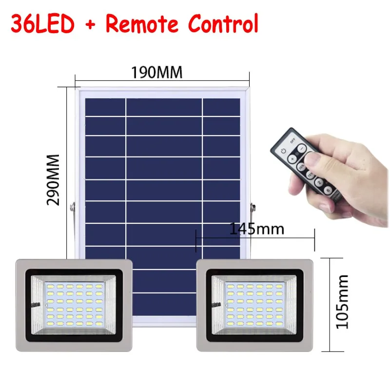 Светодиодный светильник-прожектор, солнечный светильник 5730 SMD на солнечной батарее, светодиодный светильник-прожектор с датчиком, настенный светильник для наружного сада, 36 Вт, 63 Вт, 80 Вт, 100 Вт, IP65