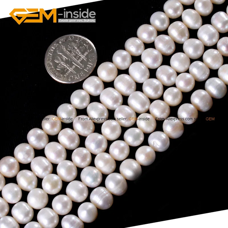 

Natural Round Pearl Cultured Beads For Jewelry Making 6-7mm 15inches DIY Jewellery FreeShipping Wholesale Gem-inside