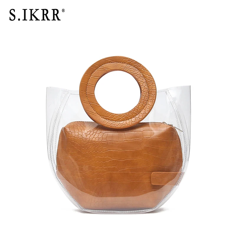 S.IKRR Summer mother bag transparent lady bag jelly multicolor luxury designer handbags high quality