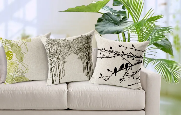 

42x42cm zipper closure pillow cartoon printing cushion cotton linen Square pillow home decoration a0897