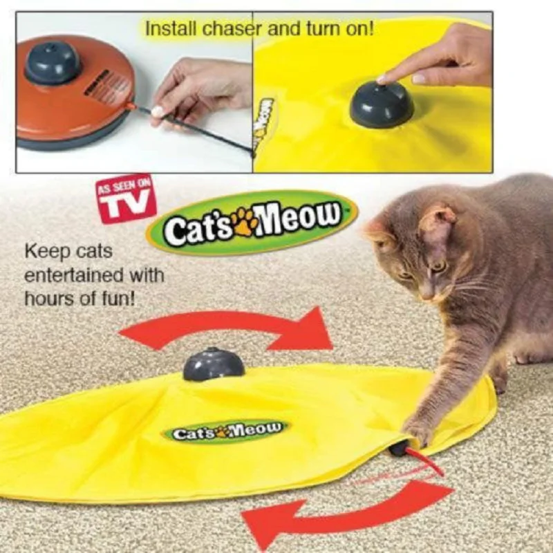 yellow Cats Undercover Fabric Moving Mouse Cat's Toy Cat Play For cats funny 