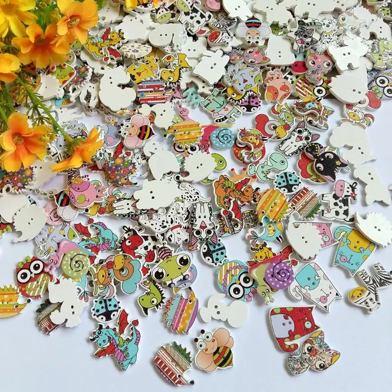 50 шт. детские украшения для рукоделия 20 38 мм|wooden buttons|sewing buttonsnatural wood buttons |