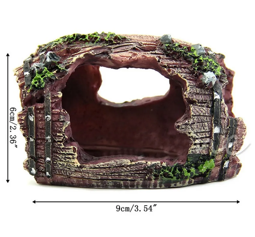 Аквариумный аквариум Декор Смола искусственная разбитая бочка пещера орнамент ландшафтное украшение бочка