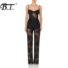 Beateen 2018 New Jumpsuits Full Length Mesh Lace Regular Bodycon Bandage Jumpsuits Fashion For Lady Hot
