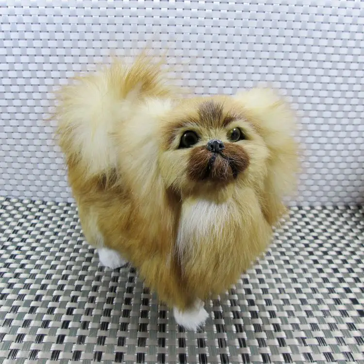 

new simulation dog model plastic&fur cute Pekingese doll gift 20x8x17cm a115