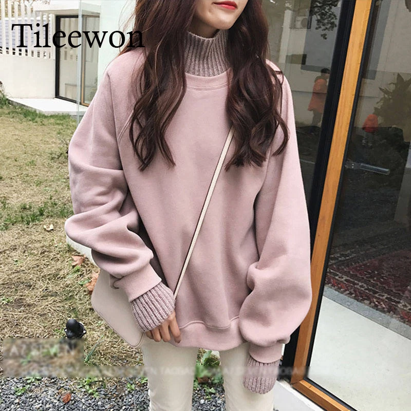 

2019 Warm Cute Spring Sweater Women 2019 Fashion Casual Solid Sweater Warm Vintage Loose Long Sleeve Pullover Sweaters Coats