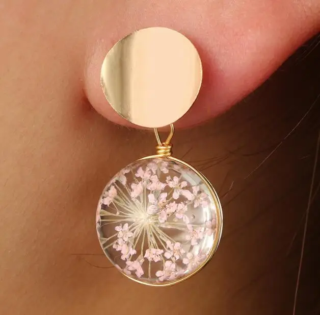 

Tassel Earrings Fresh Glass Han Edition Temperament Joker Bright Petals All Over The Sky Earring Stud Earrings Female E6031