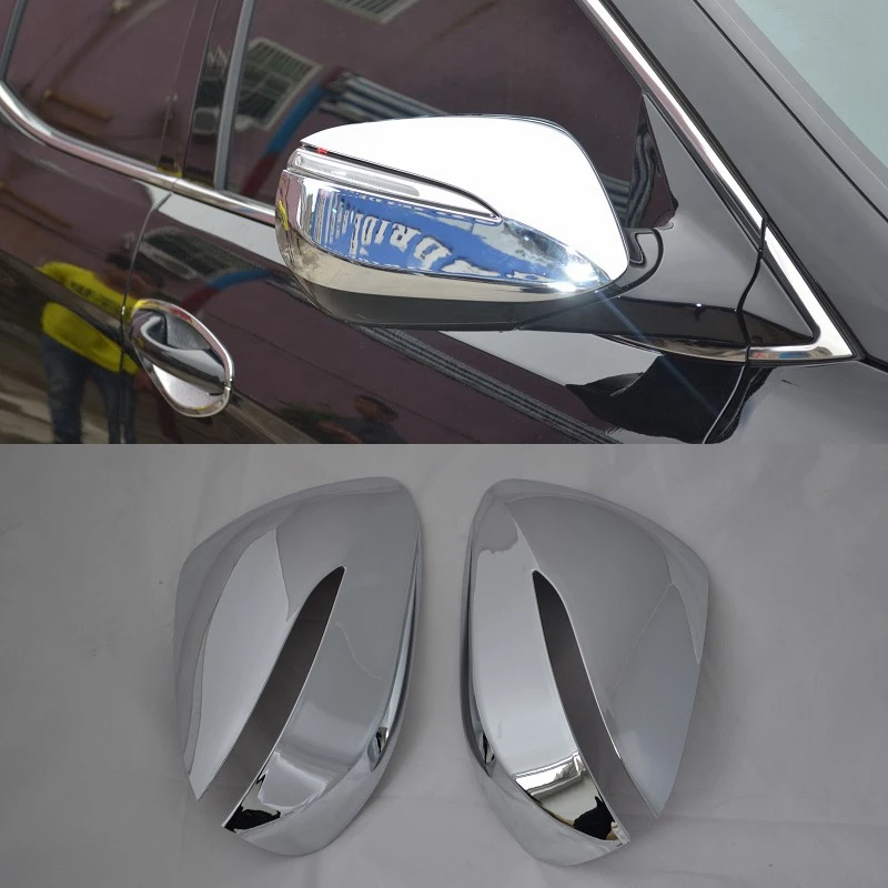 MONTFORD ABS Chrome External Side Door Mirror Covers Rear View Mirror Trim Frames 2Pcs For