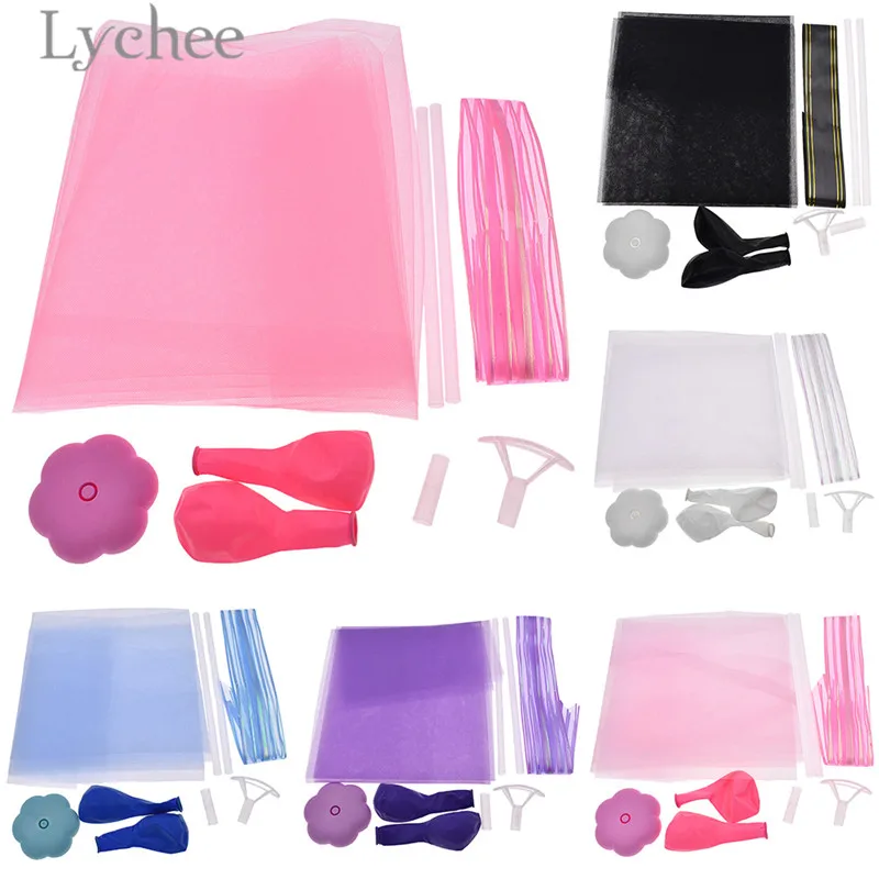 

Lychee 2pcs Colorful Yarn Balloons Creative Balloons with Flower Base DIY Wedding Birthday Party Decoration
