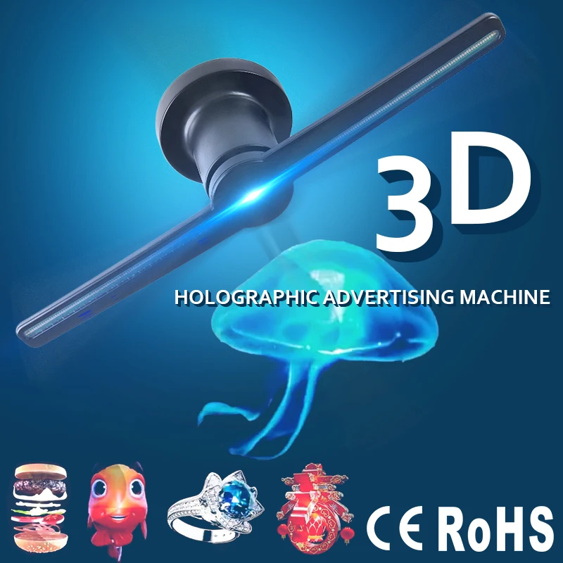 

3D Hologram Projector Light Advert Display LED Holographic Imaging Lamp remote LED 3d Display Advertising logo Light
