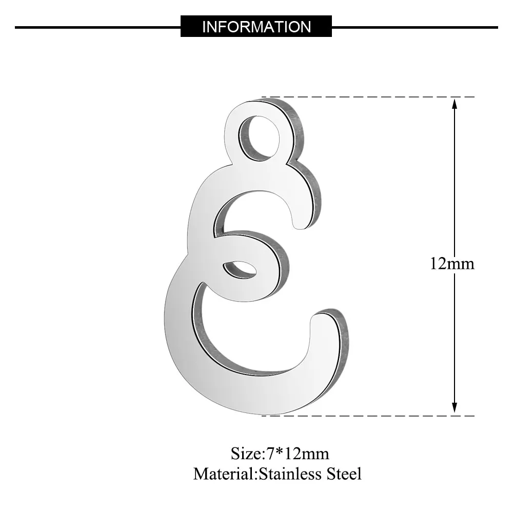 10 шт./лот нержавеющая сталь Алфавит амулеты Vnistar лазерная резка Начальная DIY Изготовление, поиск ювелирных изделий амулеты - Окраска металла: E