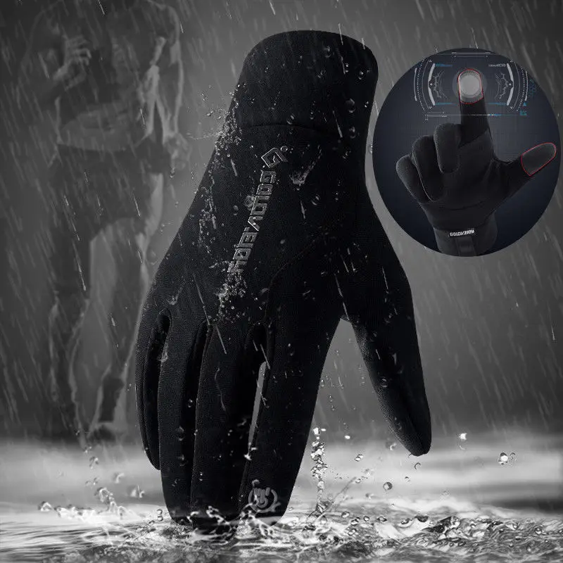 1 пара перчаток водостойкие ветрозащитные Нескользящие теплые ПУ для спорта на открытом воздухе Велоспорт зима WML99