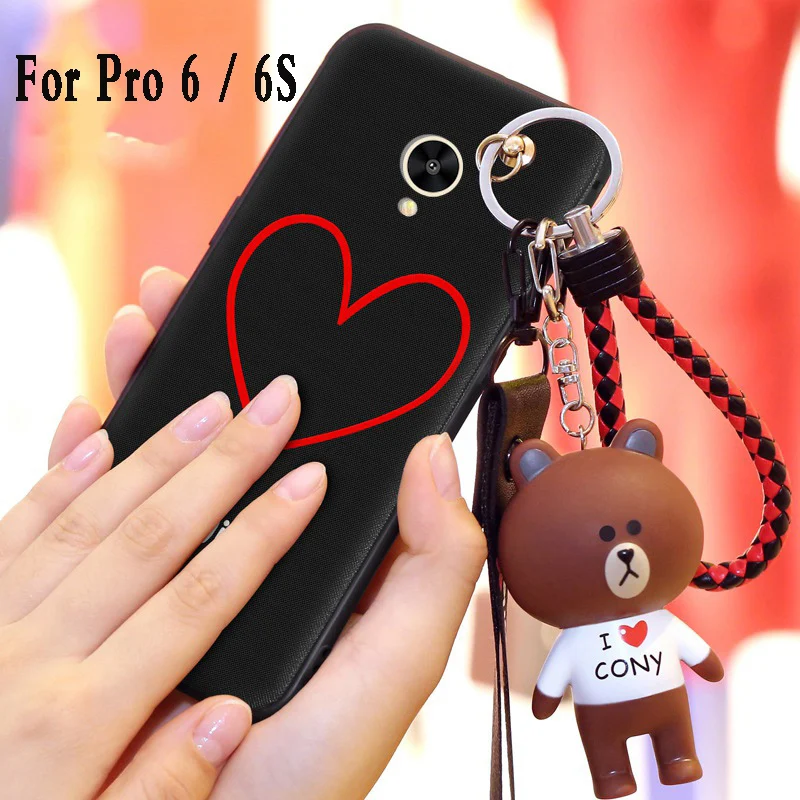 For Meizu Pro 6 case silicone Luxury fundas Cute doll lanyard phone bag pro cover MX6 Mx Case 3D tpu |