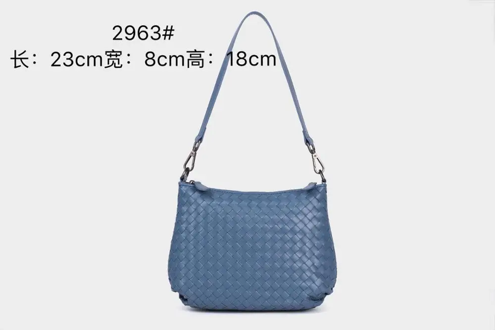 Натуральная кожа Высококачественная маленькая квадратная сумка женская сумка на одно плечо внутренняя и внешняя кожаная тканая сумка - Цвет: Синий