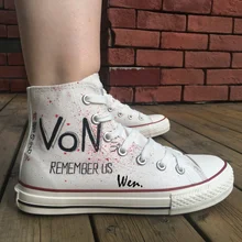 Вэнь ручная роспись обувь аниме дизайн пользовательские кроссовки Zankyou No Terror женские мужские высокие холщовые кроссовки
