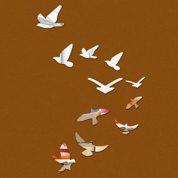 

hot sale big wall sticker modern design for birds home decor diy mirror 3d stickers sofa back ground