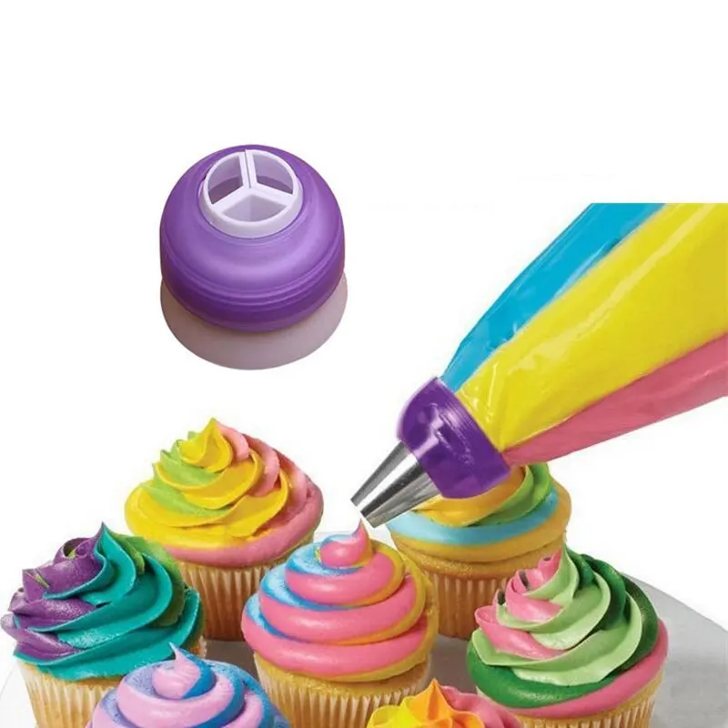 

3 Hole 3 Color Icing Piping Bag Nozzles Converter Adapter Cake Decorating Tool DIY Cake Tools Cake Decoration Baking Tools