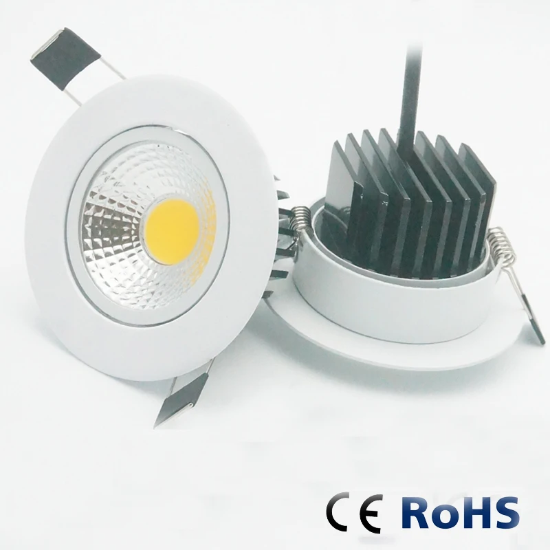 

10PCS 5W 7W 9W 12W Dimmable LED Downlight 110v220v SpotLED DownLights Wholesale Dimmable cob LED Spot Recessed down lights white