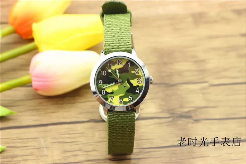 Новые модные спортивные камуфляжные армейские часы для мальчиков и девочек, светящиеся руки, высокое качество, кварцевые часы Dibujos de reloj