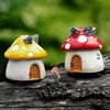 Mushroom House Miniature Figurine fairy garden Decoration Figure Home Cake ornaments Building statue resin craft toy TNB110 ► Photo 2/6