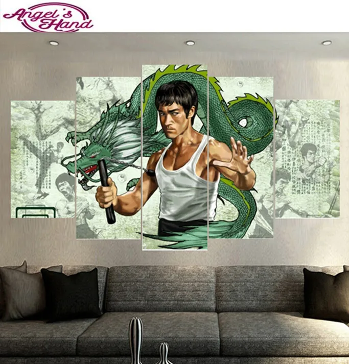 

5d DIY Diamond Painting Kung Fu Superstar Bruce Lee round/square Cross Stitch 3d Diamonds Embroidery Painting Rhinestones gifts