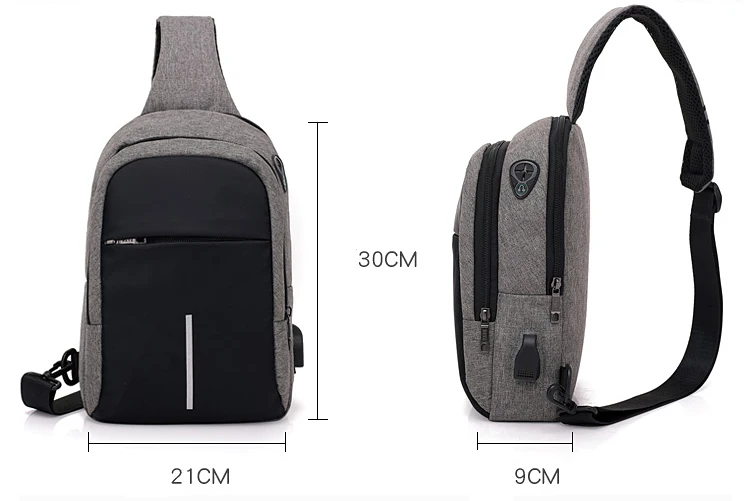 Хит, многофункциональные мужские холщовые сумки, Повседневная нагрудная сумка, внешний USB интерфейс, зарядка, умный маленький рюкзак, дорожная сумка на плечо, Мужская