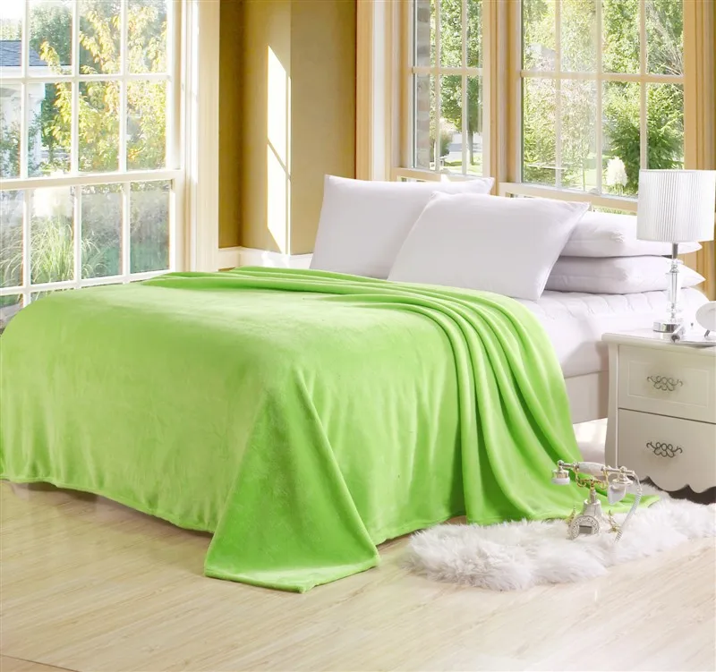 Элегантное фланелевое одеяло 200x230 см, зимнее теплое супер мягкое Постельное Белье для сна и путешествий, портативные однотонные цветные одеяла
