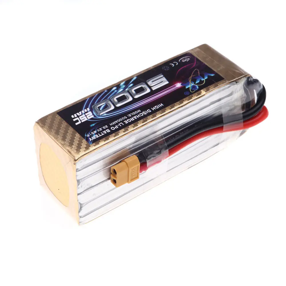 

YKS 22.2V 5000mah Lipo Battery 25C MAX 40C XT60 Plug for RC Car Boat Airplane