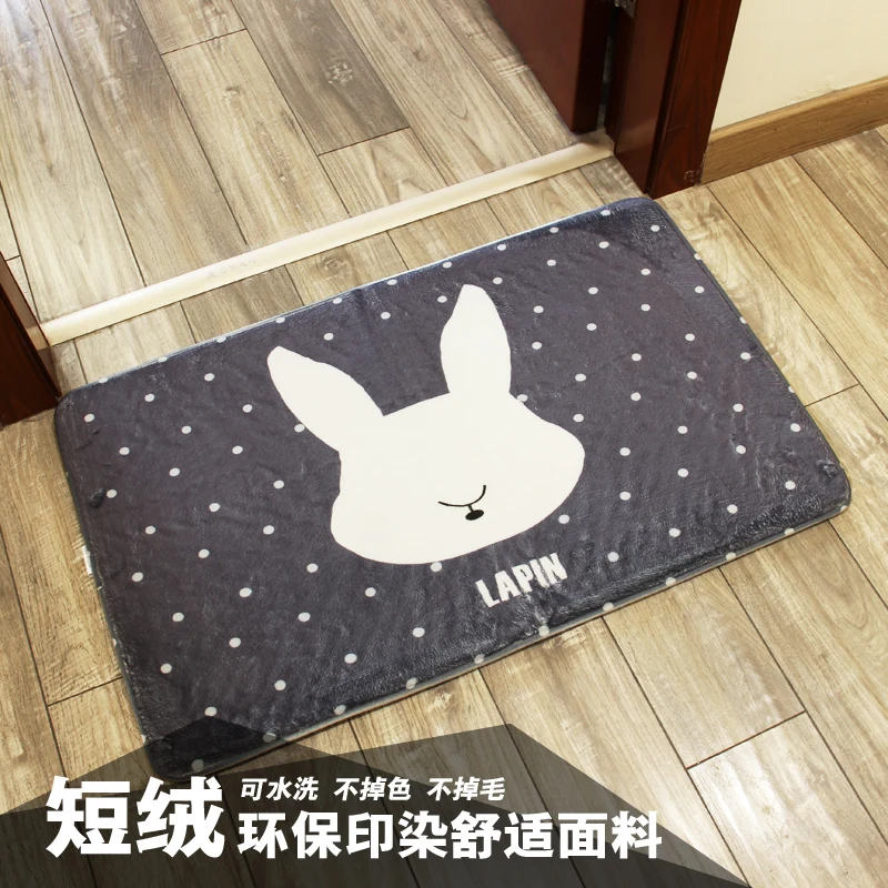 137 15 De Réductionnordique Lapinetoiles Gris Blanc Tapis De Salle De Bain Tapis De Salle De Bain Porte Chambre Antidérapant Machine Lavable