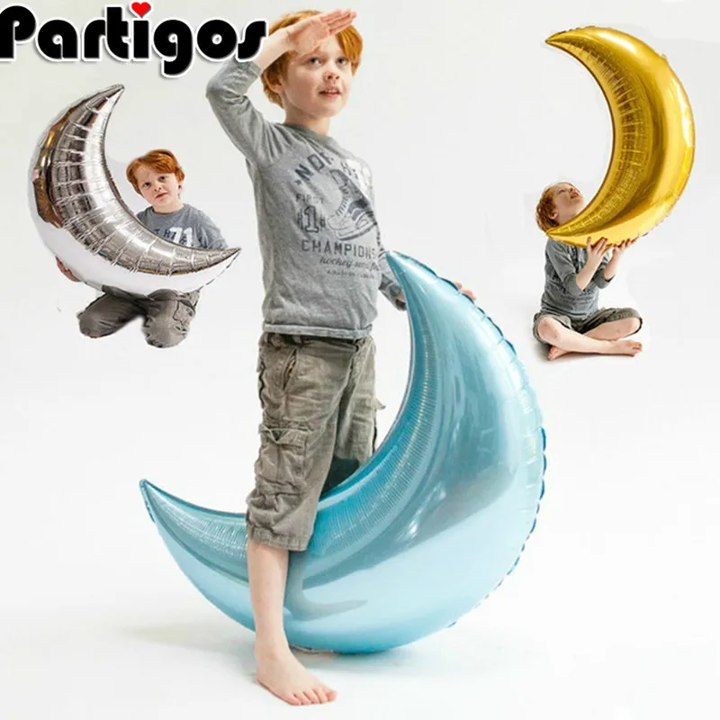 

1pc 36 inch Gold Sliver Moon Aluminum Foil Balloons Wedding Baby Birthday Party Decoration New Year Supplies Kids Toys