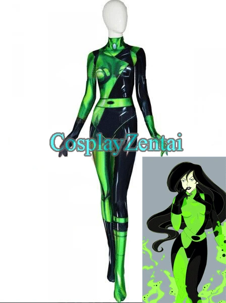 Shego косплей костюм спандекс 3D печать Zentai боди для Хэллоуина|Костюмы аниме| |