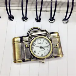Новый Дизайн Превосходный унисекс античная бронза камера дизайн кулон карманные часы Винтаж ожерелье подарок леверт Прямая поставка
