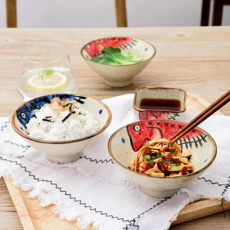 Японский стиль рисовые миски для лапши творческий ресторан супы чаши Керамическая Посуда Украшение дома Прямая поставка