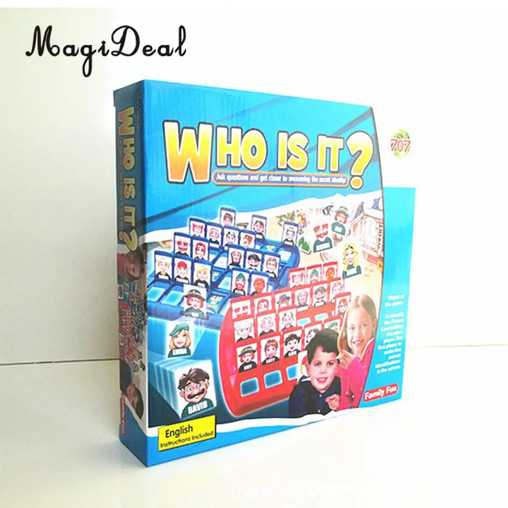 MagiDeal Multicolor Plastic Folding Board Game Toy Who Is It Guessing Game Parent-Child Educational Toy Gifts Sets Observation