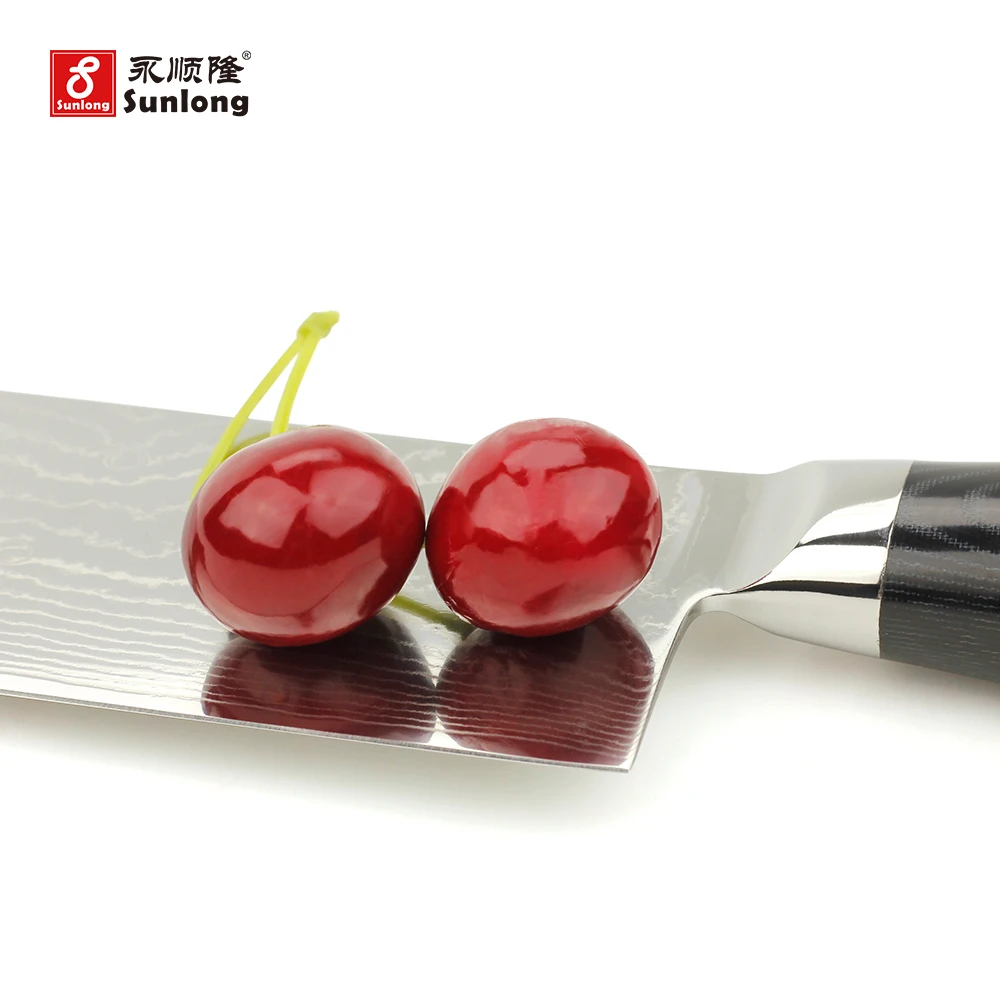 Sunlong 6 5 дюймовый нож шеф повара 67 слоев Дамасская сталь Gyuto высокопрочный для