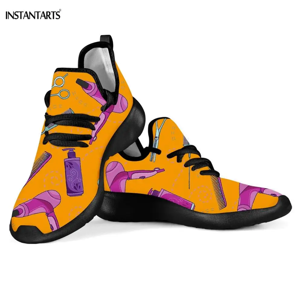 

INSTANTARTS Hair Stylist/Barber Tool Print Woman Running Shoes Breathable Outdoor Mesh Knit Sneakers Sports Flying Woven Shoes