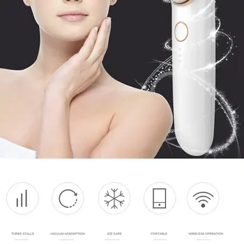 

Electric Blackhead Removal Instrument Facial Pore Cleaner Beauty Device 3 Modes 4 Tips Max 2.5W