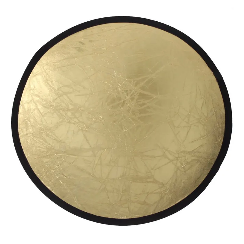 60cm Gold Silver 2 in 1 Light Multi Collapsible Disc Reflect Round