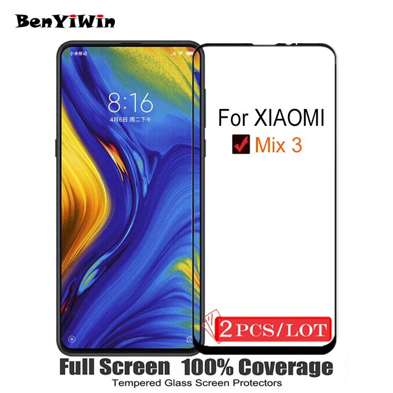 2 шт.,,, полное покрытие, закаленное стекло для Xiaomi mi x 3, защита экрана, на защитное стекло, чехол для Xiaomi mi x3, пленка