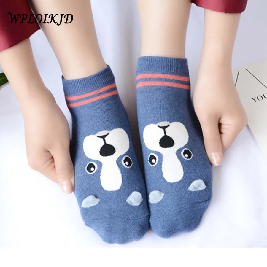 

[WPLOIKJD] Korea Harajuku Fashion Card Kawaii 3D Print Fun Calceines Mujer Female Cute Animal Dog Sox Creative Cute Cartoon Sock