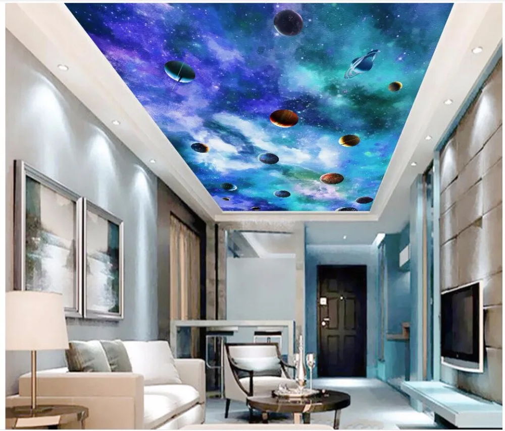 

3d wallpaper custom photo Starry Sky Milky Way Galaxy Sky ceiling murals 3d wall murals wallpaper for walls 3 d print fabric