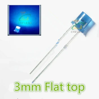 

1000pcs free shipping 3mm led diode BLUE diffused flat top dip led bulb 465-470nm 3.0-3.5V indicator led(CE&Rosh)