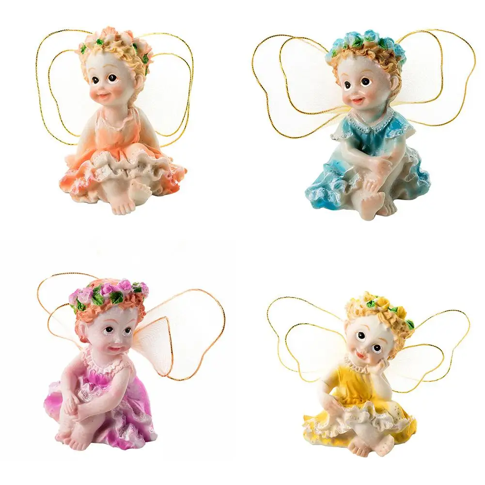 4Pcs/Set Resin Angels Desktop Ornaments DIY Fairy Garden Ornament Miniature Decor Crafts Gift | Дом и сад